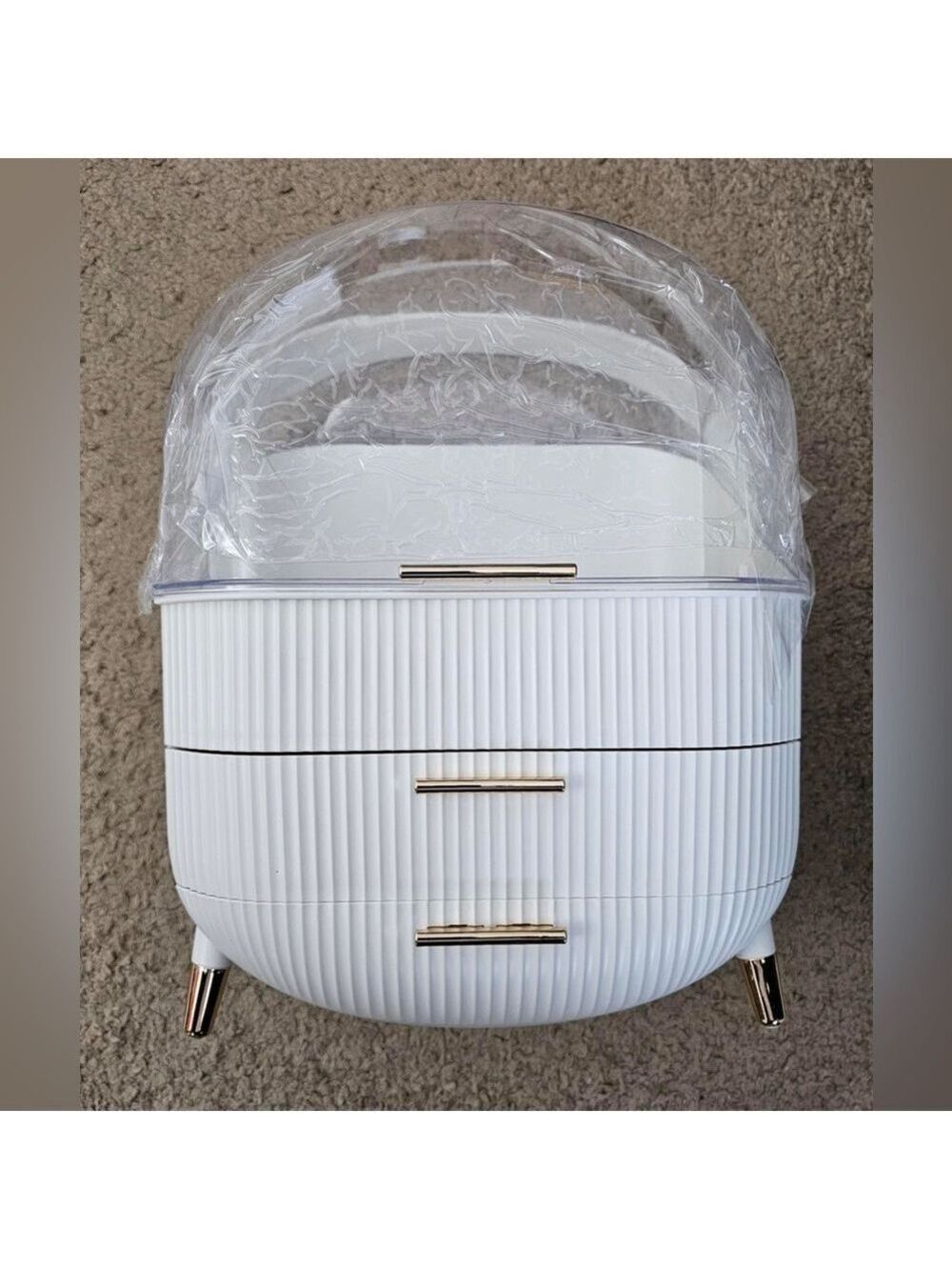 Makeup Organizer, Portable Countertop Display Case with Cover and Drawers New - Picture 7 of 8